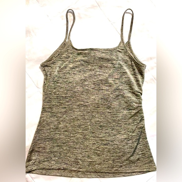 EXPRESS Metallic Cami Ruched Side Gold Heather size M NEW - Picture 3 of 9